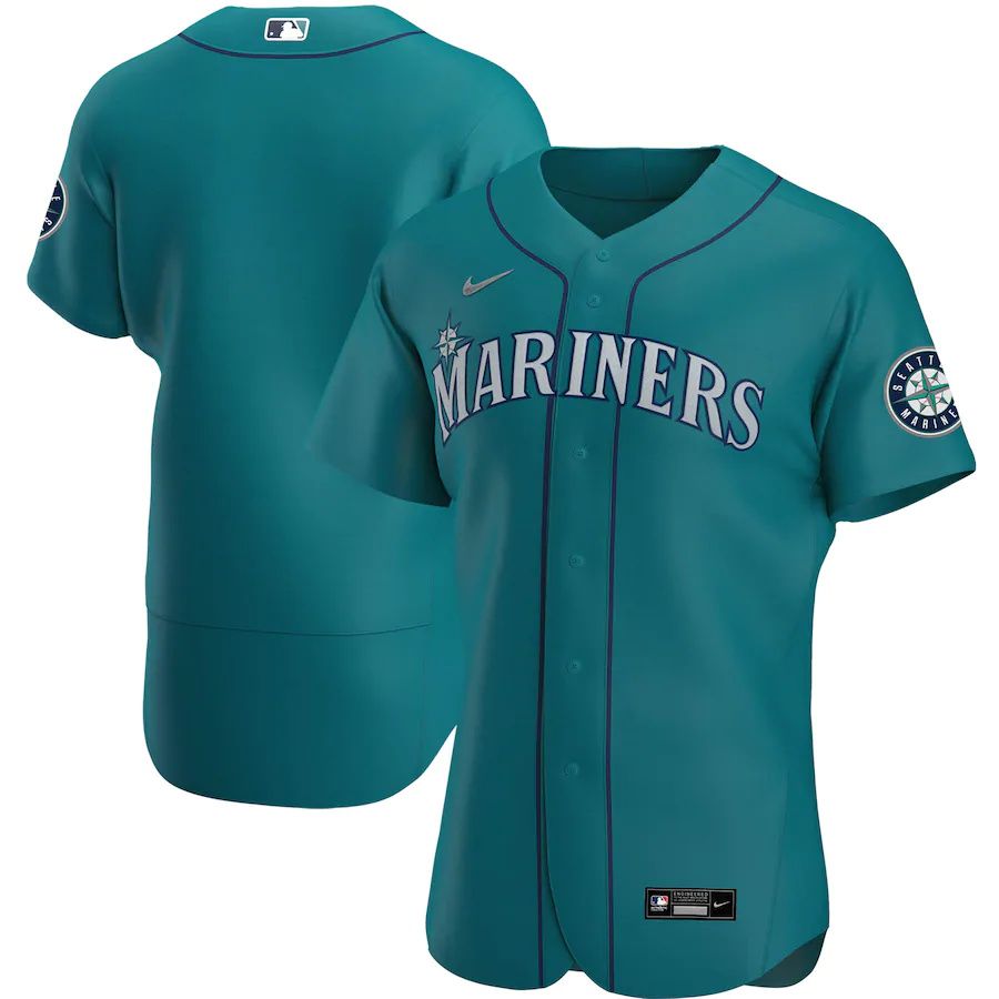 Mens Seattle Mariners Nike Aqua Alternate Authentic Team MLB Jerseys